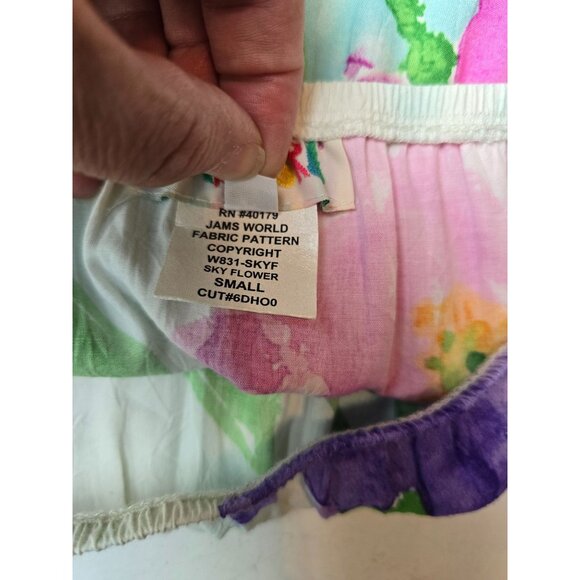 Jams World Sky Flower Ruffle Tiered Skirt Multicolor Art to Wear Boho Summer - Picture 5 of 9